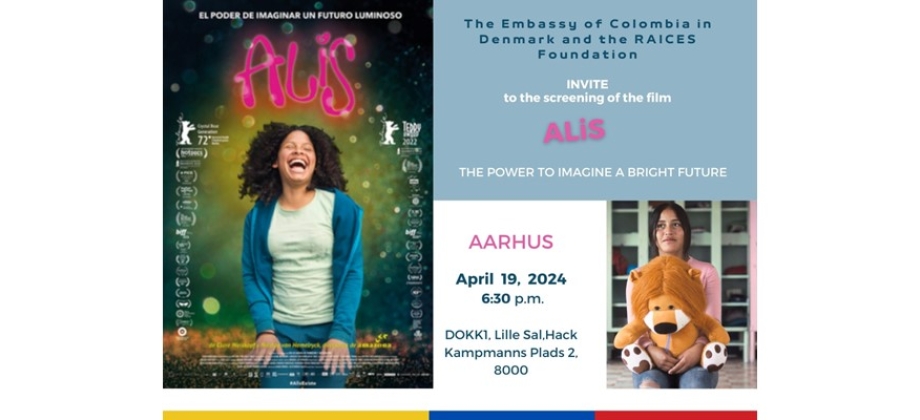 Embajada de Colombia en Dinamarca invita a ver la película Alis este 19 de abril