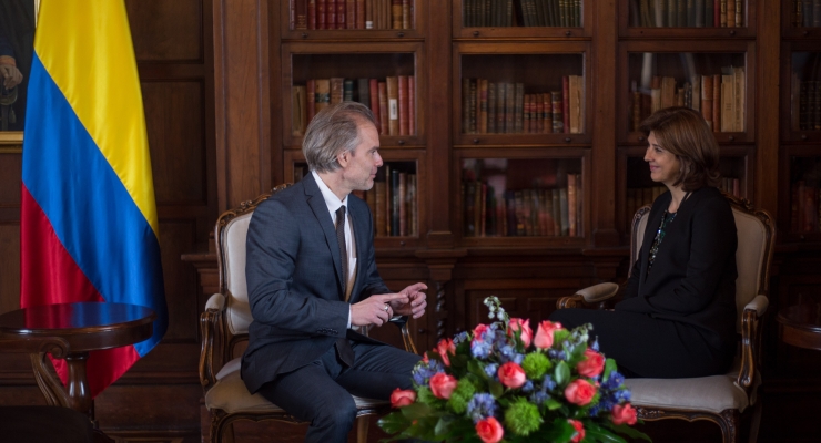 En reunión con el Embajador de Dinamarca, la Ministra Holguín agradeció al gobierno danés su apoyo durante la emergencia en Mocoa