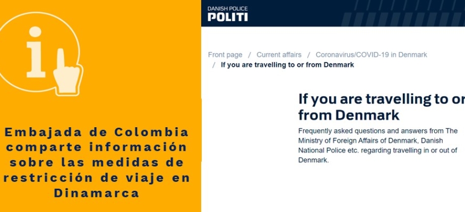 Embajada comparte información sobre las medidas de restricción de viaje en Dinamarca