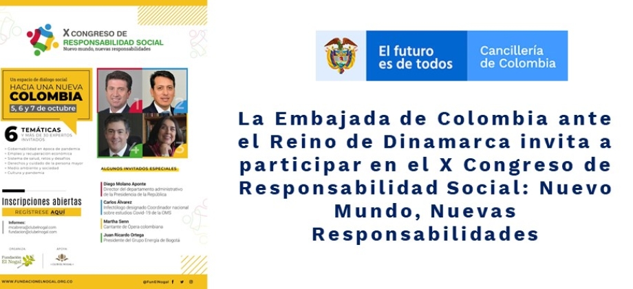 La Embajada de Colombia ante el Reino de Dinamarca invita a participar en el X Congreso de Responsabilidad Social