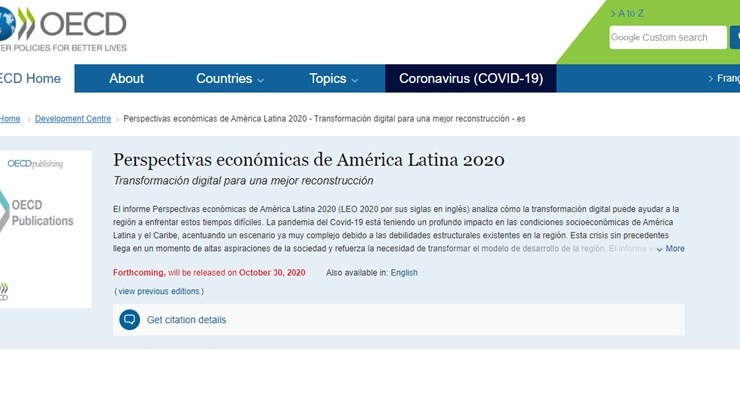 Embajada de Colombia ante el Reino de Dinamarca invita a conocer el documento Perspectivas económicas de América Latina 2020, publicado por la OCDE, que tiene como tema central